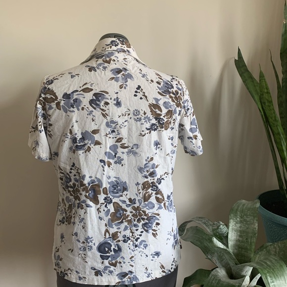 Vintage 90’s linen blend short sleeve blouse - Picture 4 of 5